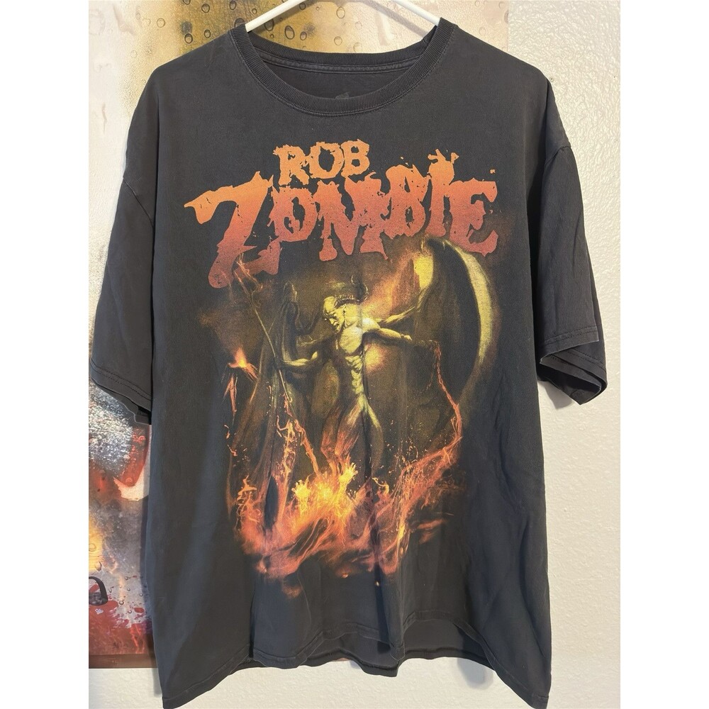 Rob Zombie Shirt Mens XL Black Say You Love Satan Graphic Music Band Tee BLACK